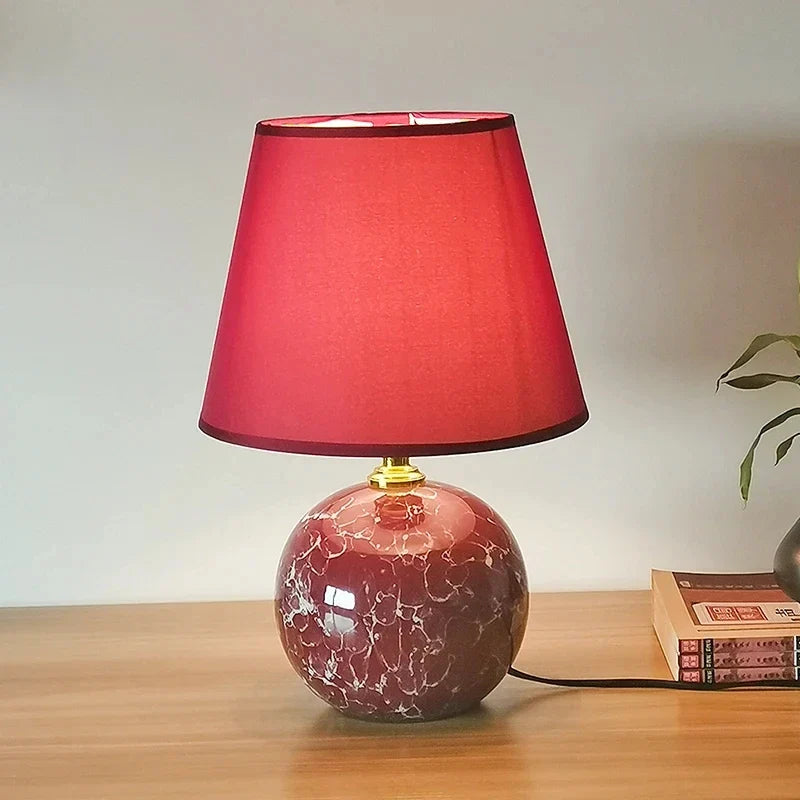 Nordic Pink Ceramic Bedside Table Lamp – Modern Cute LED Desk Lamp for Bedroom & Home Décor