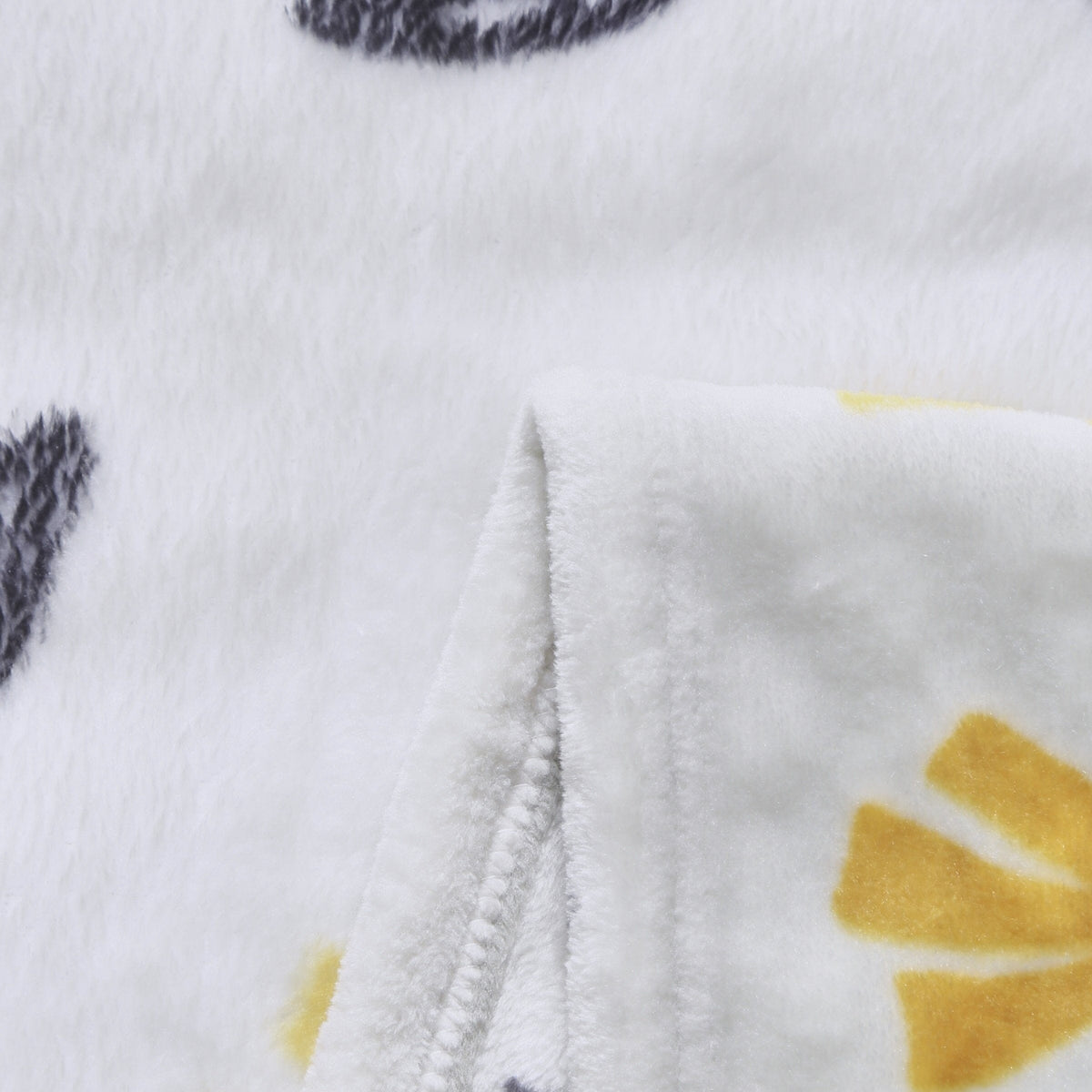 DaDa Bedding Soft Lightweight Fleece Throw Blanket, Yellow Fleur Floral Golden Orange Silver/Grey
