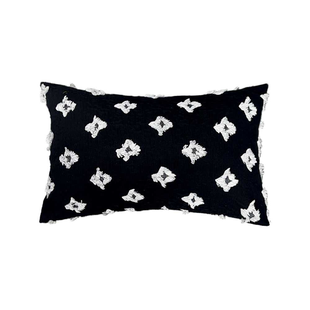 12''x20'' tufted daisy or floral stitch design boho chic lumbar & accent pillow | insert included