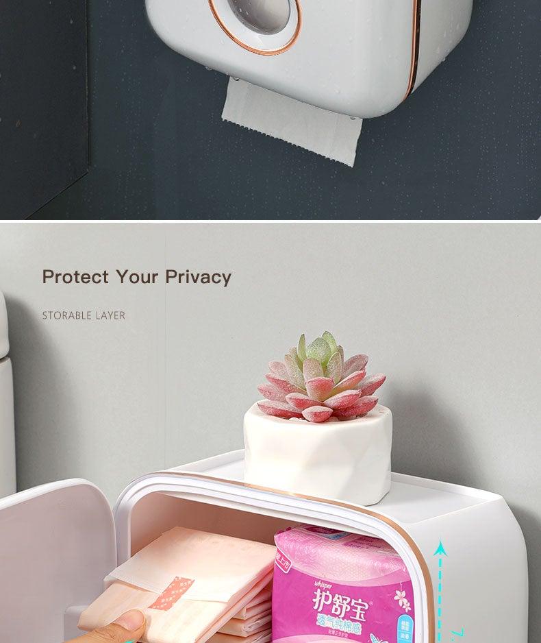 Toilet Paper Holder Stander wall mounted Adhesive Bathroom Tissue Box Holder Facial Toilet Tissue