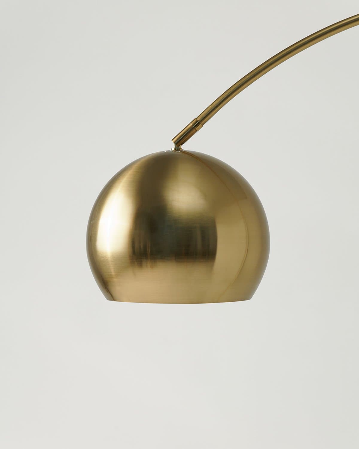 Olivia Floor Lamp with a marble base, arching swoop graceful