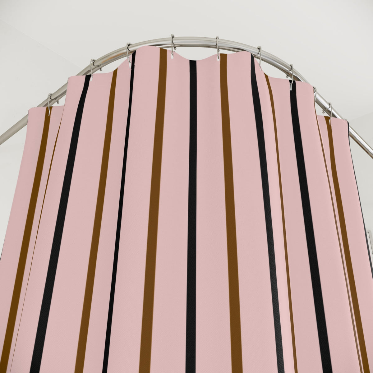 Sophisticated Pink Striped Shower Curtain — Modern Bath Accents