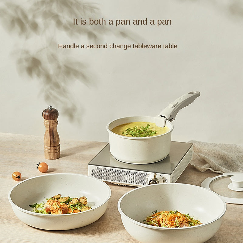 Detachable cookware set, pot, wheat rice stone, flat bottomed , household handle