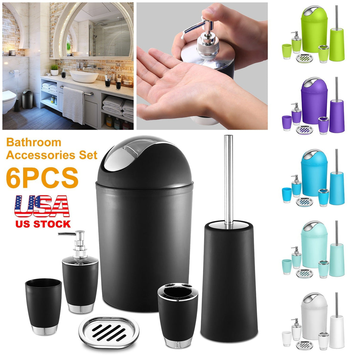 Bathroom Accessories Set 6 Pcs Bathroom Set Ensemble