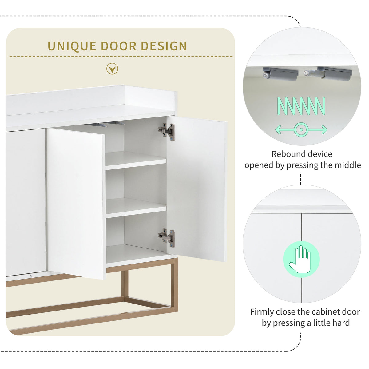 TREXM Modern Sideboard Elegant Buffet Cabinet with Large Storage Space