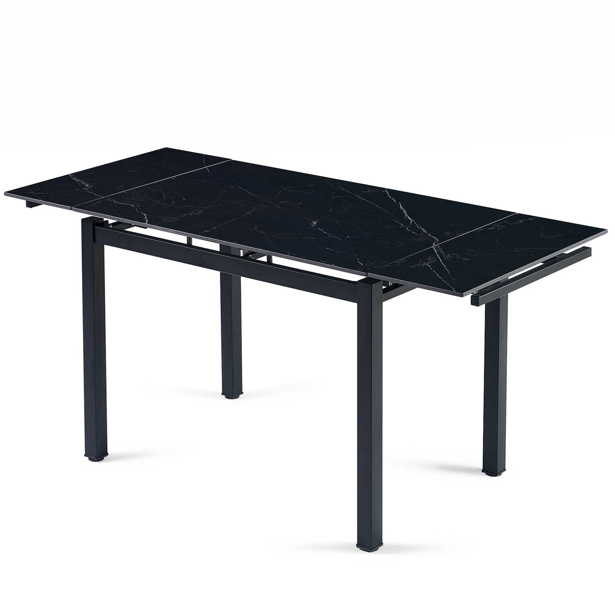 Black Ceramic Modern Rectangular Expandable Dining Room Table For Small Space -Table