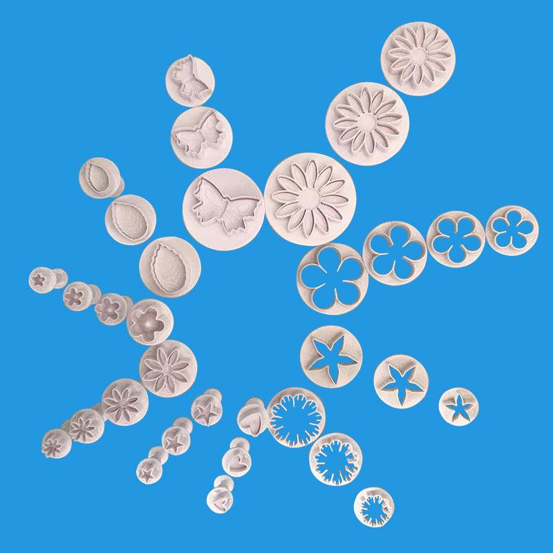 33 piece set of molds and decorating tools durable plastics, high temperature resistant safe