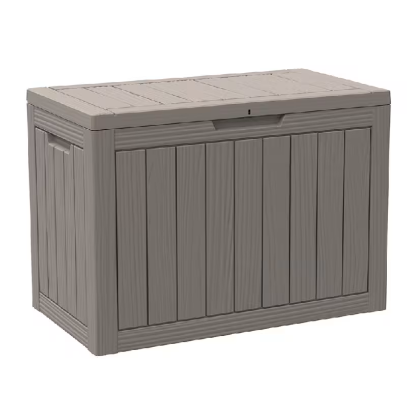75 Gallon Heavy-Duty Outdoor Deck Box – Waterproof Patio Storage Box with Hinged Lid, Lockable