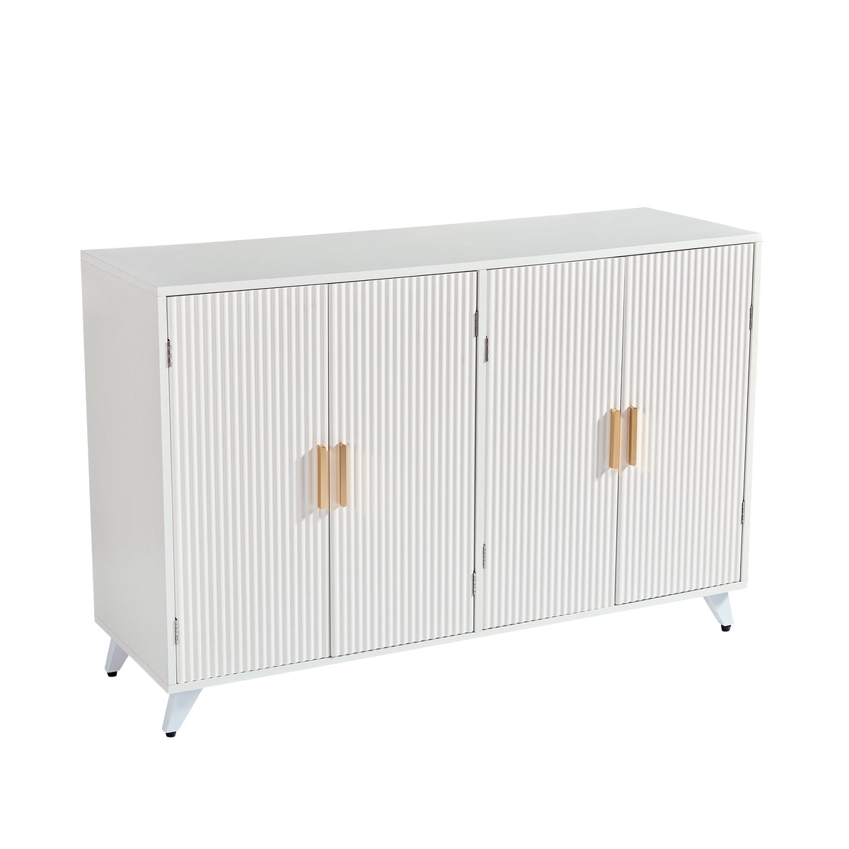 Sideboard Buffet cabinet with 4 doors and removable shelves, ivory white