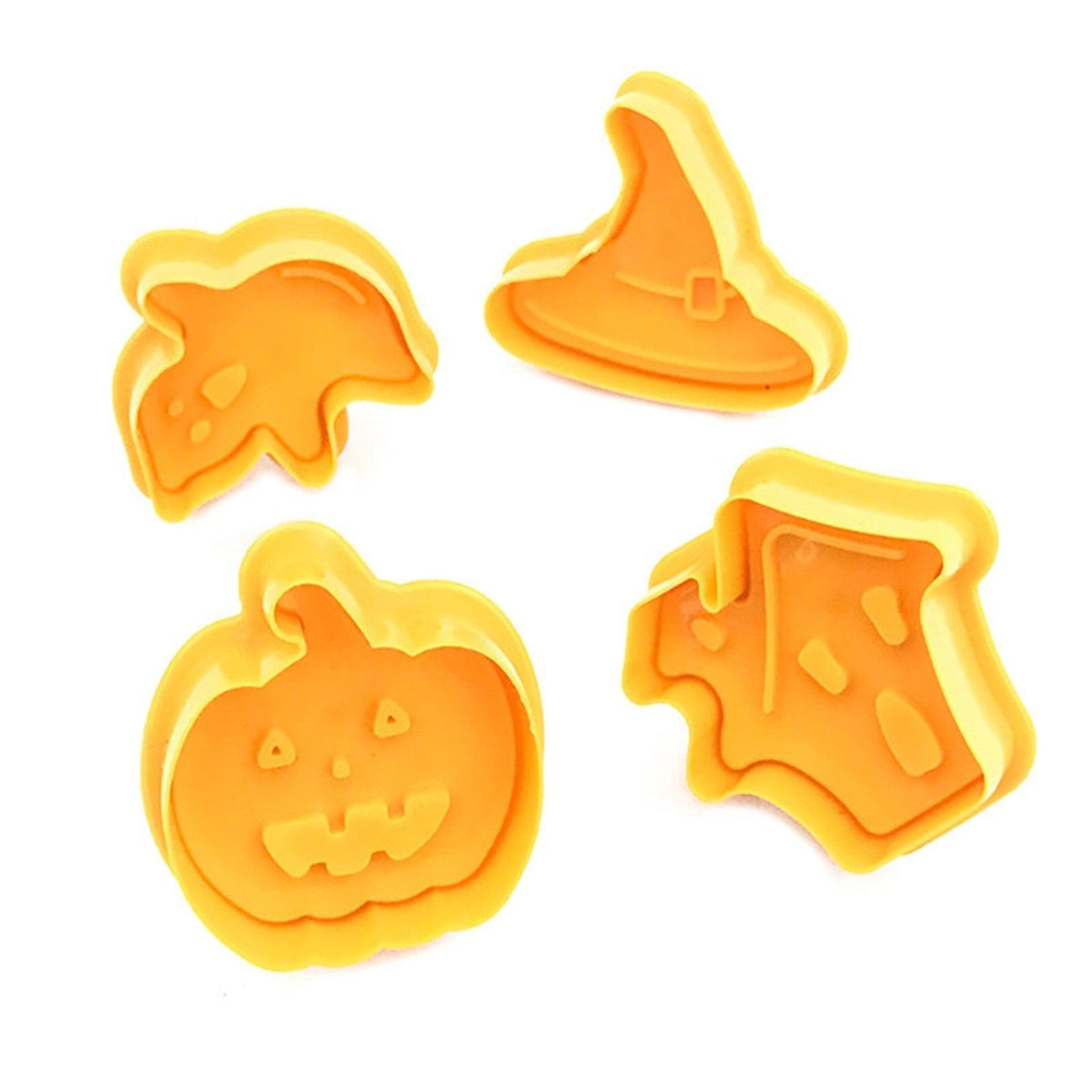Halloween Cookie Cutter 3D Baking Mold Cookie Stamp Biscuit Mold Fondant Cake Decorating Tools Halloween Cookie Cutters Set Fondant Stamper Pastry Cutter Haunted House Hat Ghost Pumpkin Kitchen Molds