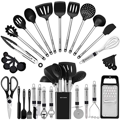 Kitchen Utensil Set, 33 Kitchen Gadgets & Spoons for Nonstick cookware