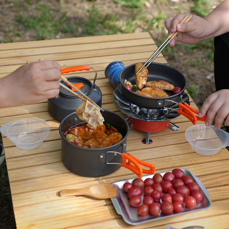 1-3 Person Camping Cookware Set: Light, Portable Pot & Pan, Carrying Bag, Ideal for Outdoor Trips