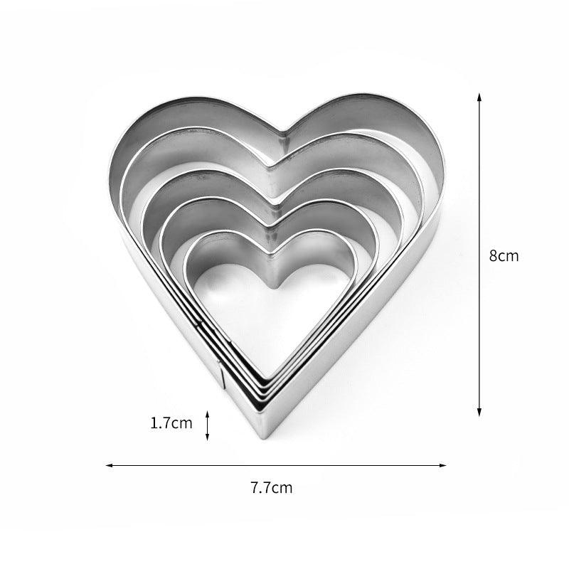 heart shaped Pastry Cutters set of 5 different sizes for multiple holiday celebrations
