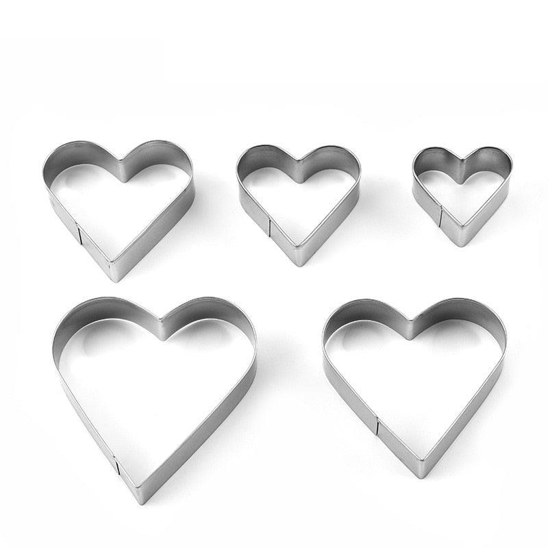 heart shaped Pastry Cutters set of 5 different sizes for multiple holiday celebrations