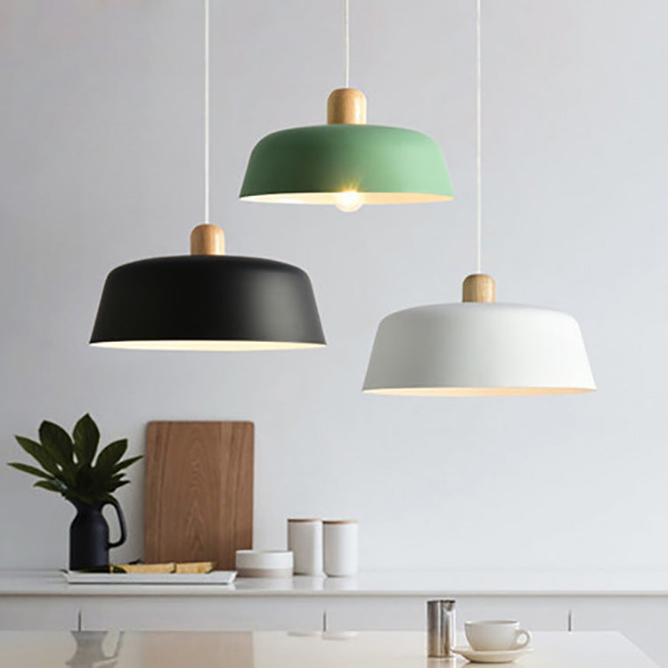 Nordic Wood Pendant Lighting Fixture hanging Lamp Suspension Light Home Decor Black
