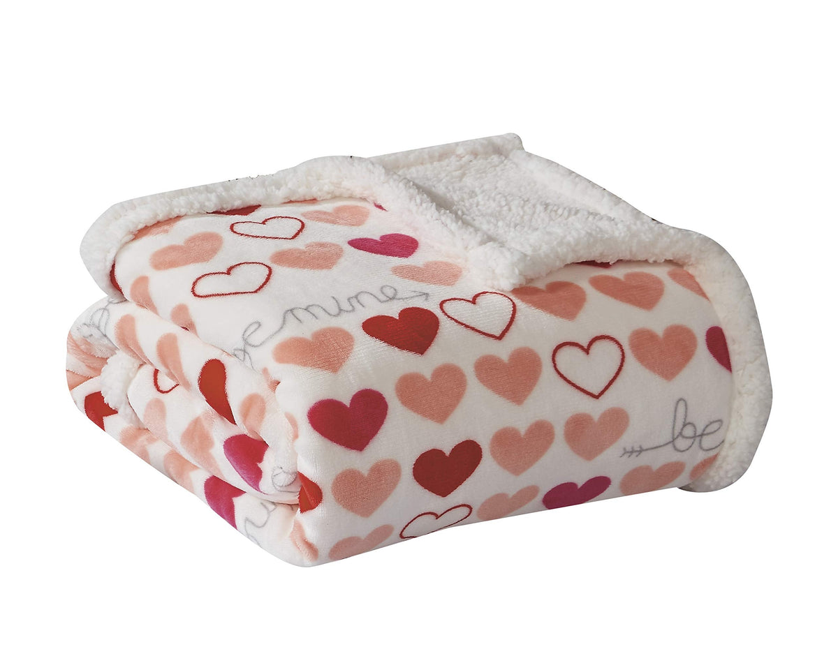 FAITH, HOPE, LOVE HOME DÉCOR Heart Throw Blanket – Ultra Soft Microplush 50"x60" | Washable
