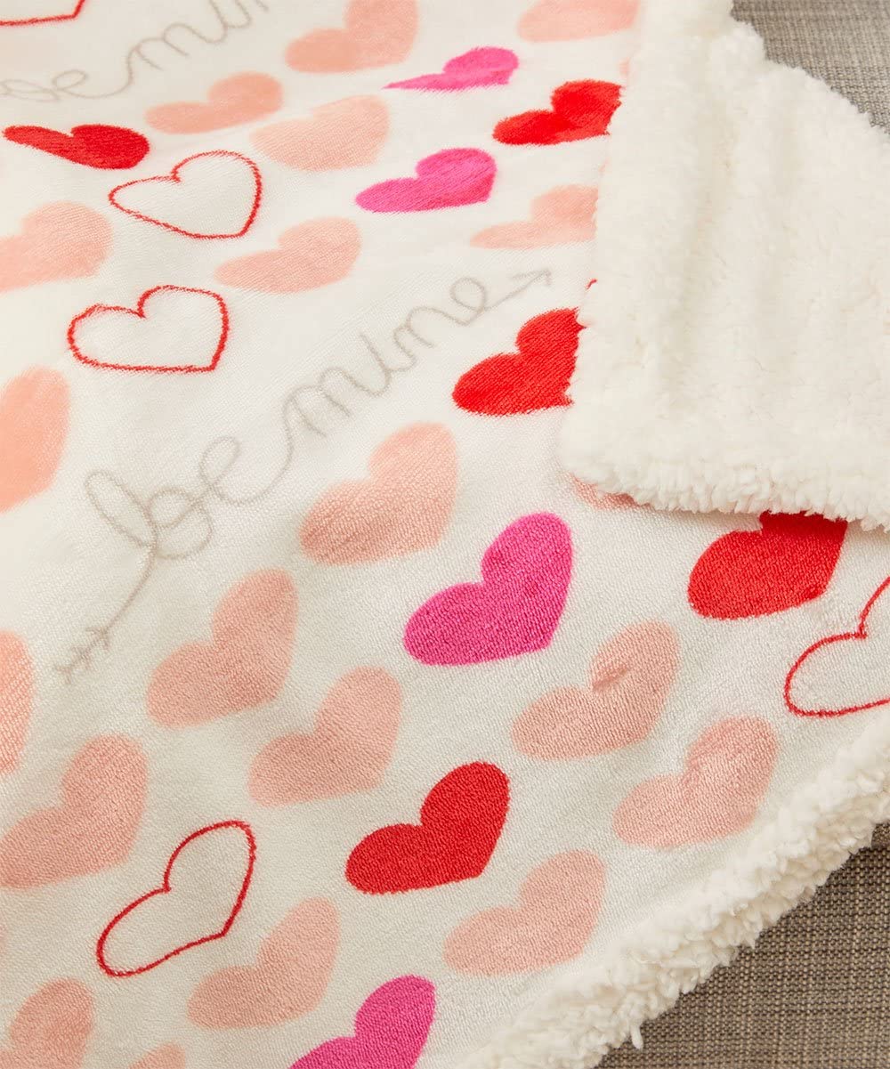 FAITH, HOPE, LOVE HOME DÉCOR Heart Throw Blanket – Ultra Soft Microplush 50"x60" | Washable