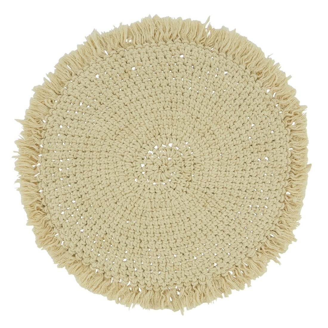 Fennco Styles Macrame Round Placemats for Home, Dining Room, 2 pack