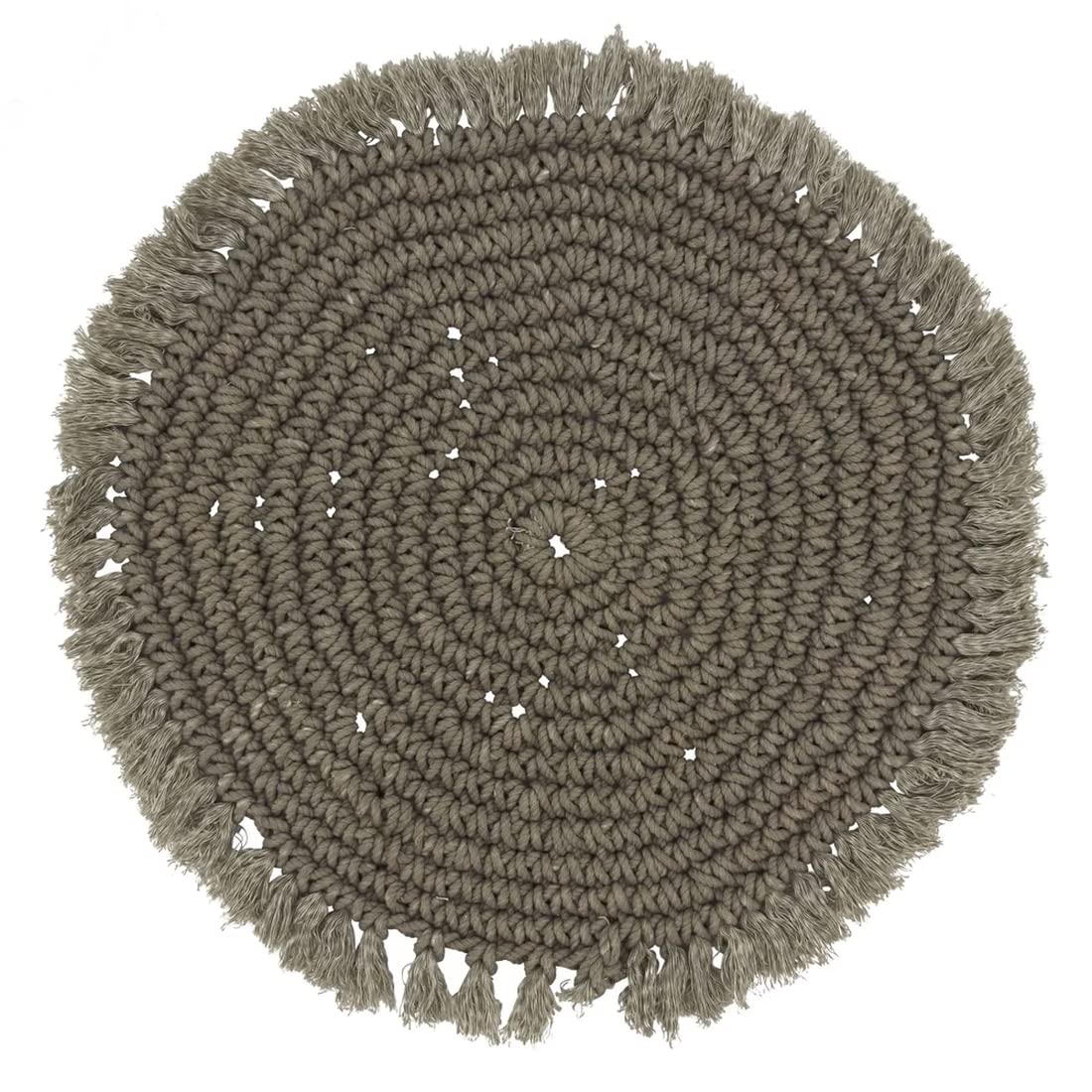 Fennco Styles Macrame Round Placemats for Home, Dining Room, 2 pack