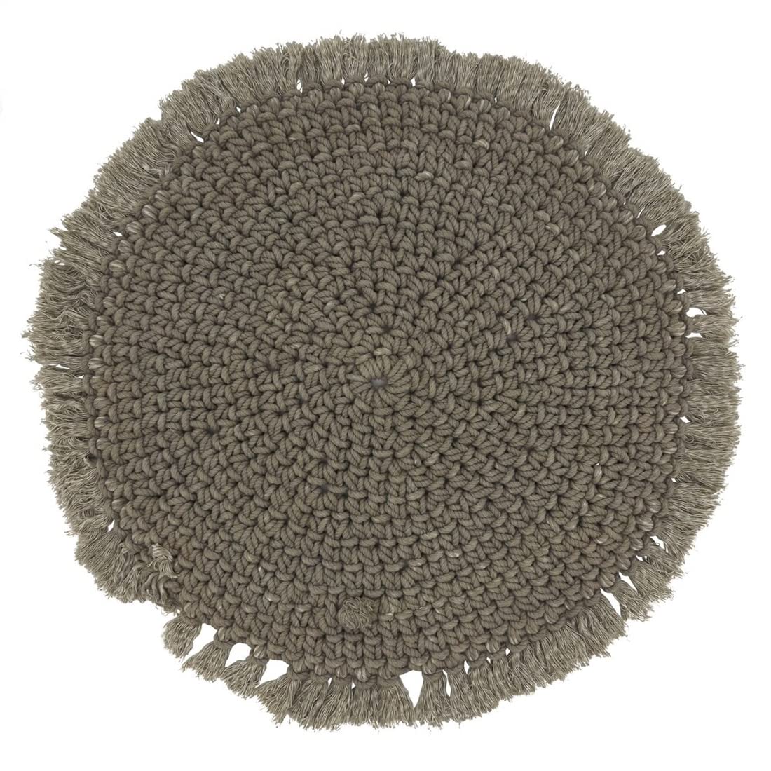 Fennco Styles Macrame Round Placemats for Home, Dining Room, 2 pack
