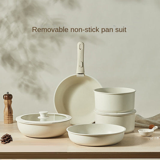 Detachable cookware set, pot, wheat rice stone, flat bottomed , household handle