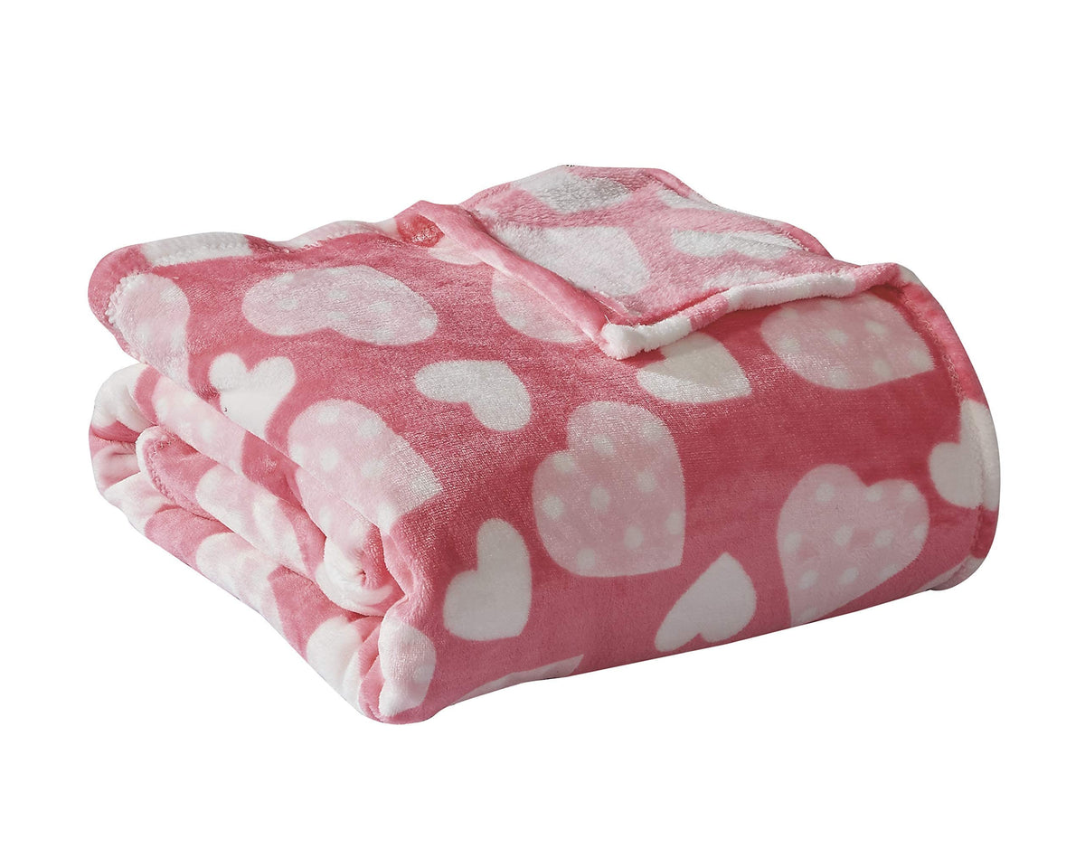 FAITH, HOPE, LOVE HOME DÉCOR Heart Throw Blanket – Ultra Soft Microplush 50"x60" | Washable