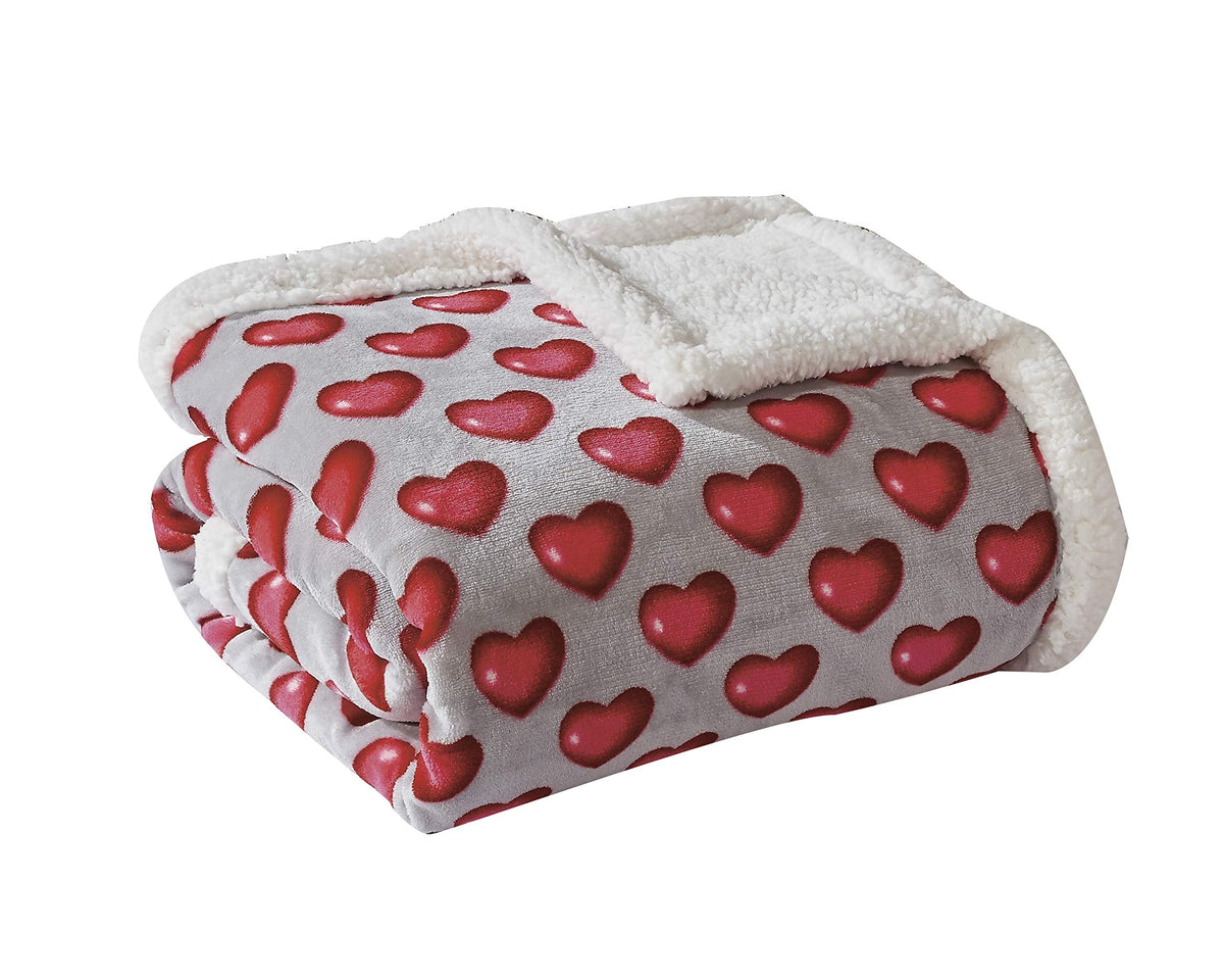 FAITH, HOPE, LOVE HOME DÉCOR Heart Throw Blanket – Ultra Soft Microplush 50"x60" | Washable