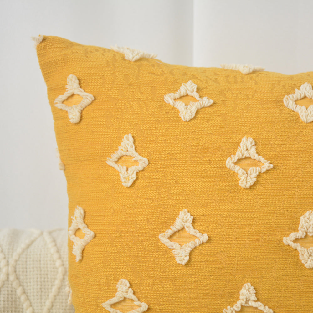 12''x20'' tufted daisy or floral stitch design boho chic lumbar & accent pillow | insert included
