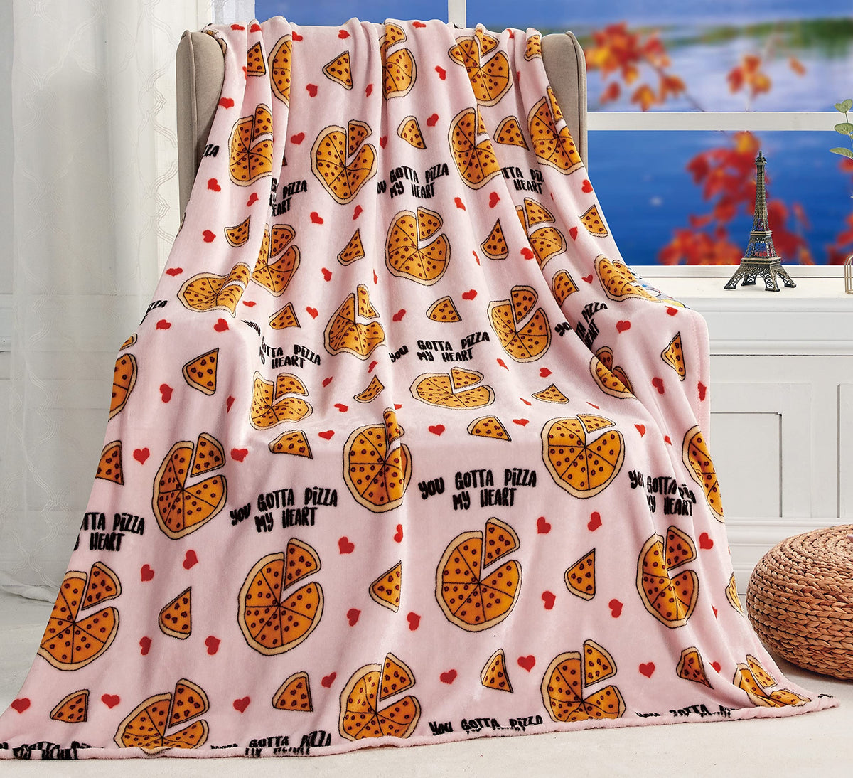FAITH, HOPE, LOVE HOME DÉCOR Heart Throw Blanket – Ultra Soft Microplush 50"x60" | Washable