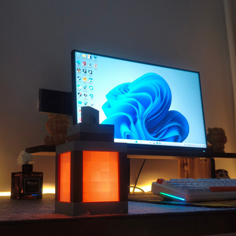 Pixel wall night light, USB hanging torch, bedroom/gaming/kids' room decor.