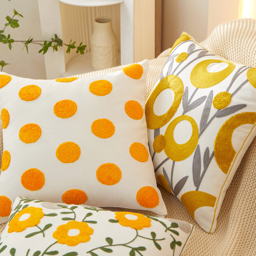18"x18" Sunshine Blossom Whimsical Floral FULL set of Throw Pillow with insert