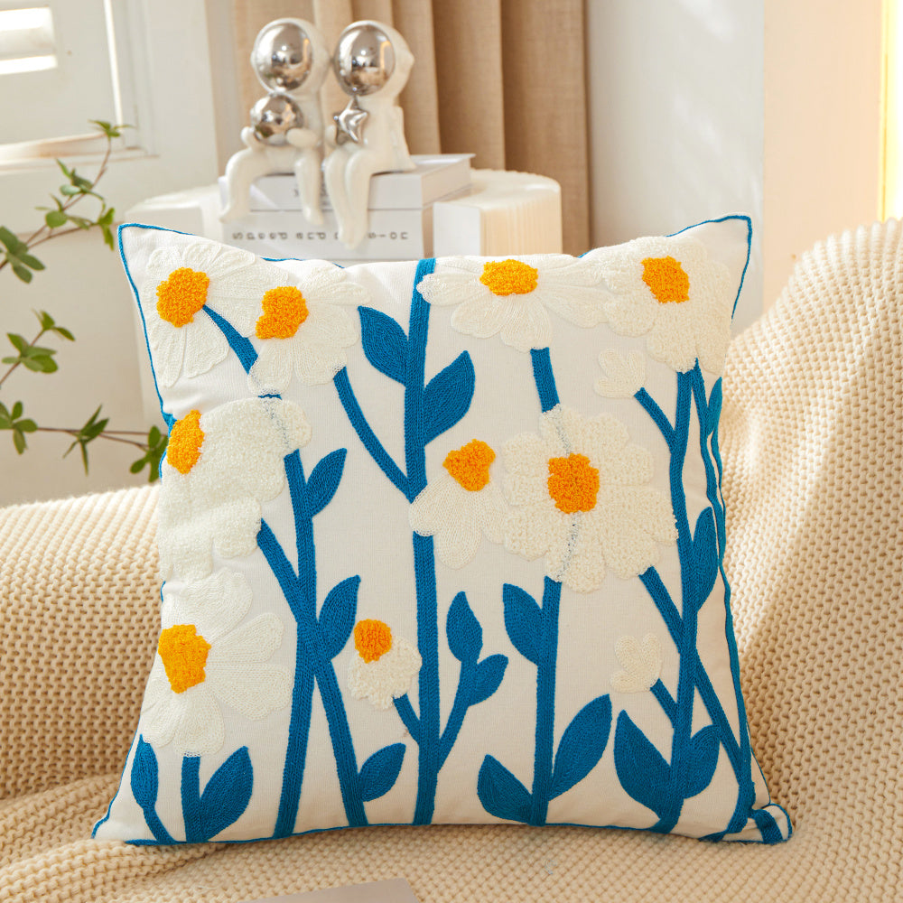 18"x18" Sunshine Blossom Whimsical Floral FULL set of Throw Pillow with insert