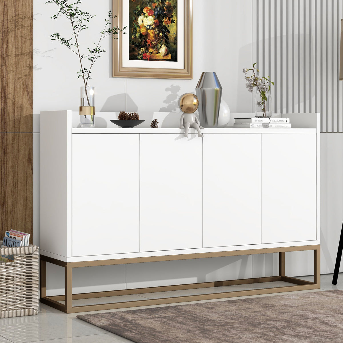 TREXM Modern Sideboard Elegant Buffet Cabinet with Large Storage Space