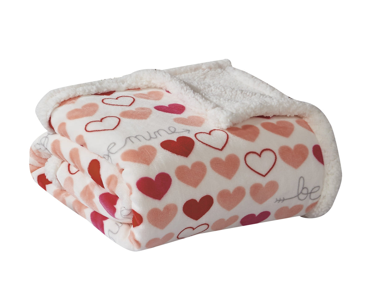 FAITH, HOPE, LOVE HOME DÉCOR Heart Throw Blanket – Ultra Soft Microplush 50"x60" | Washable