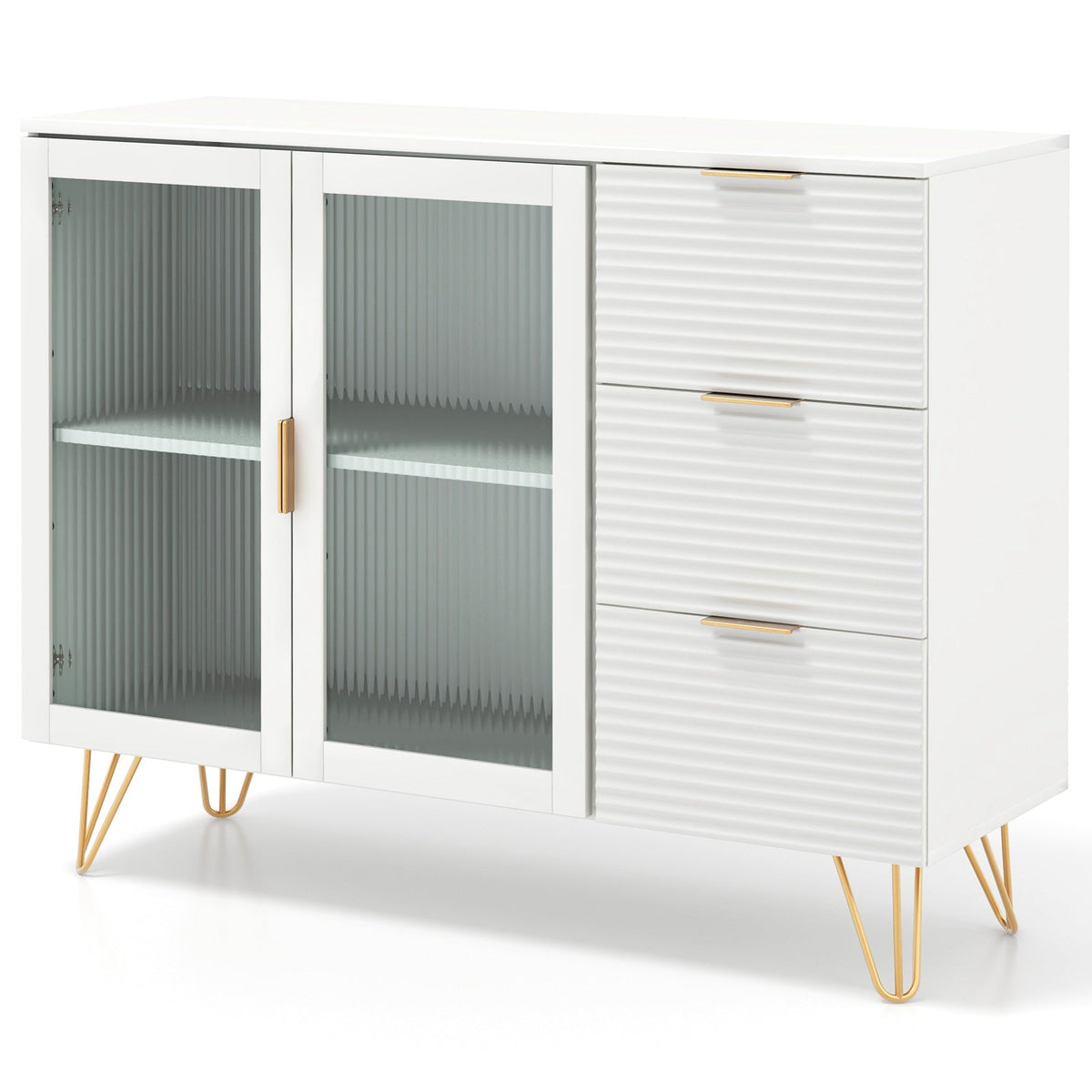 Modern Sideboard Buffet Cabinet with 2 Doors and 3 Drawers for Living or Dining room