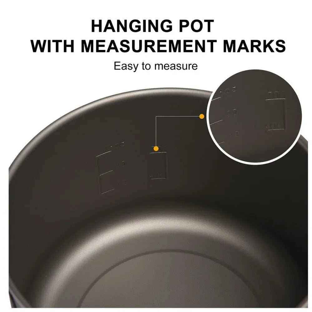 Widesea Camping Titanium Cookware Set Pot Frying Pan Picnic Kitchen Hiking Trekking