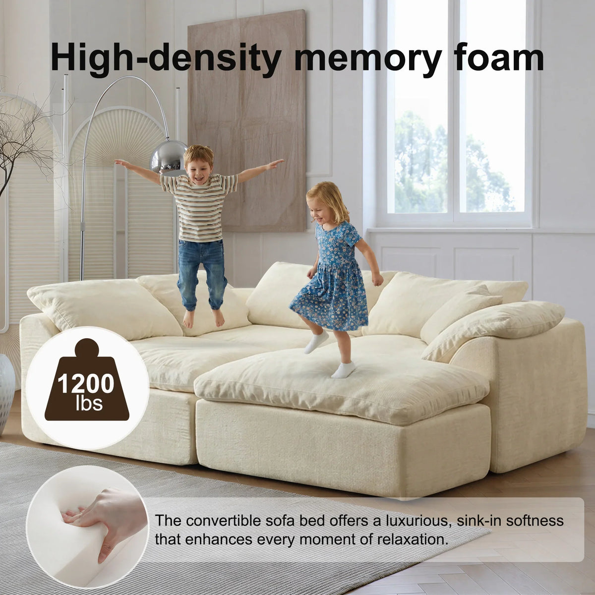 Modern Modular Sectional Sofa Cloud Couch Oversized Deep Seat Comfy Sofa