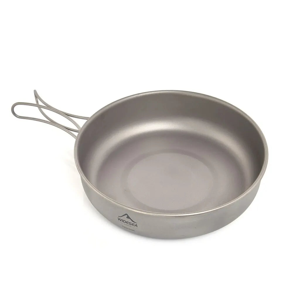 Widesea Camping Titanium Cookware Set Pot Frying Pan Picnic Kitchen Hiking Trekking