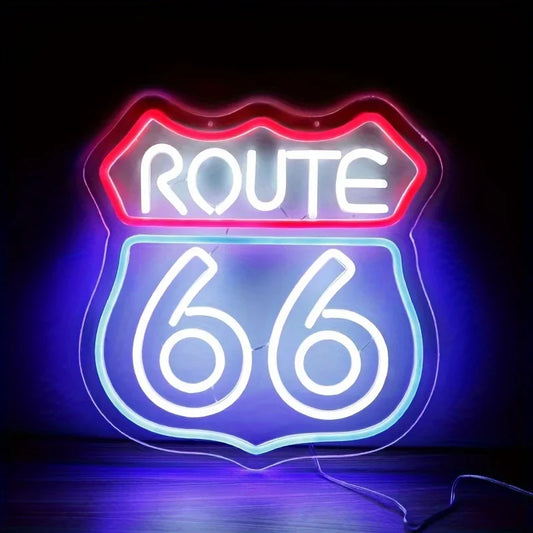 Historic Route 66 Neon Sign Neon Lights man cave bedroom office home decor
