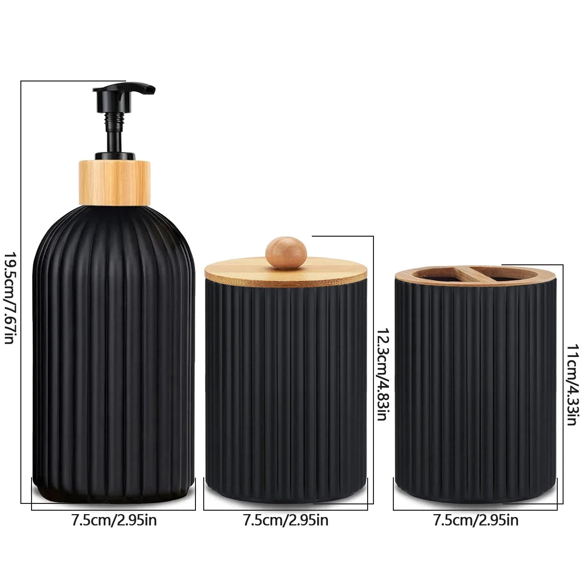 Bathroom Countertop Hand Soap Dispenser Cotton Ball Storage Box Toothbrush holder