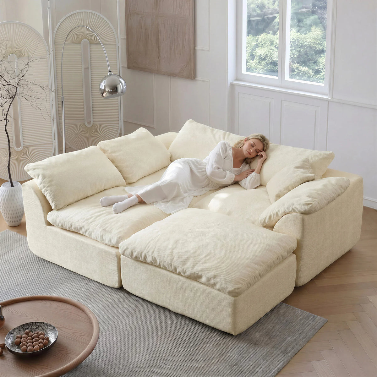 Modern Modular Sectional Sofa Cloud Couch Oversized Deep Seat Comfy Sofa