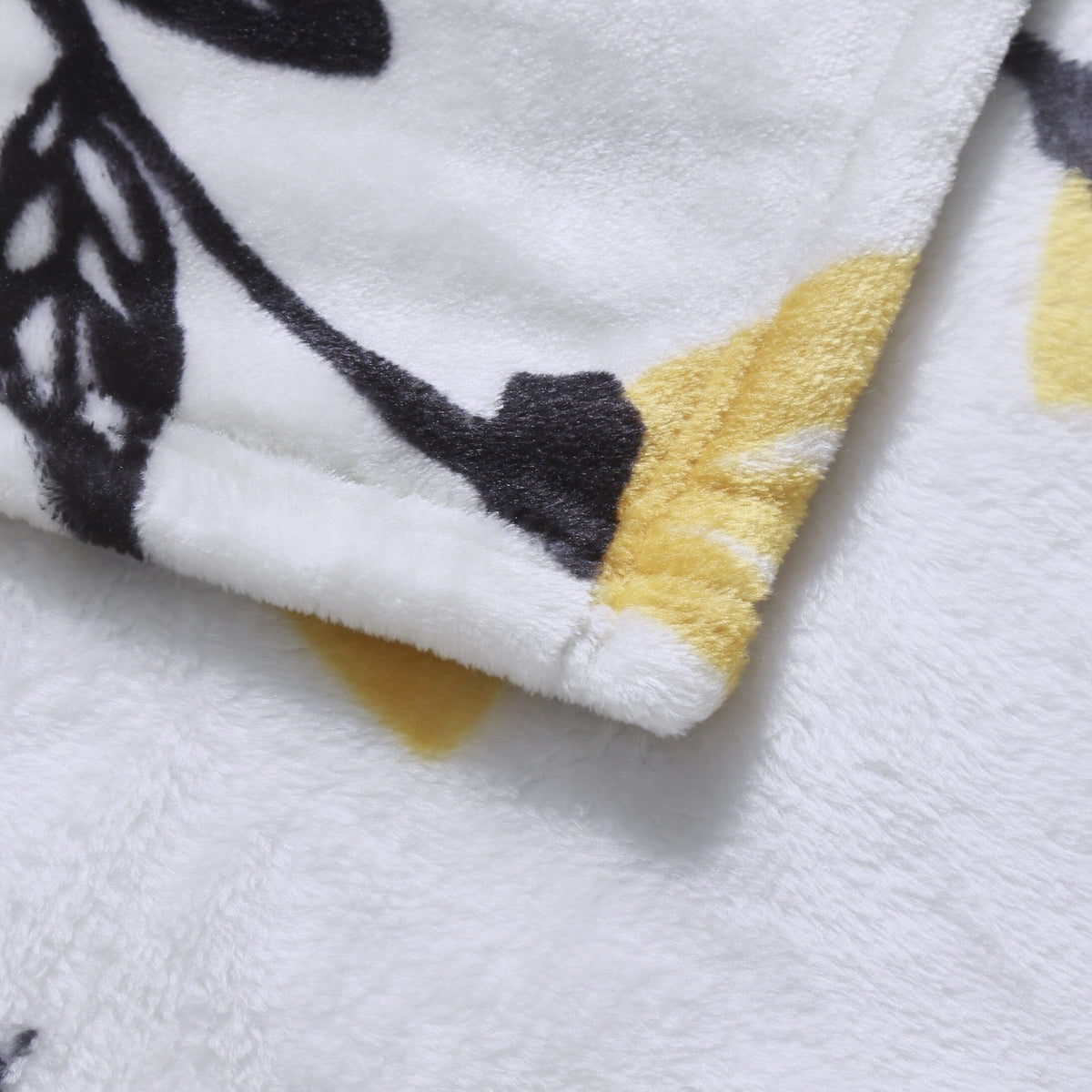 DaDa Bedding Soft Lightweight Fleece Throw Blanket, Yellow Fleur Floral Golden Orange Silver/Grey