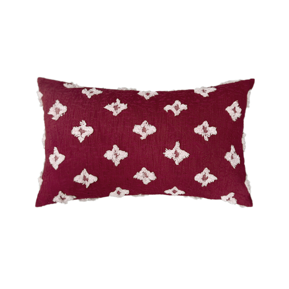 12''x20'' tufted daisy or floral stitch design boho chic lumbar & accent pillow | insert included
