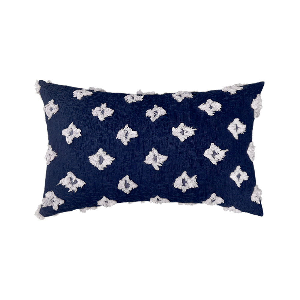 12''x20'' tufted daisy or floral stitch design boho chic lumbar & accent pillow | insert included
