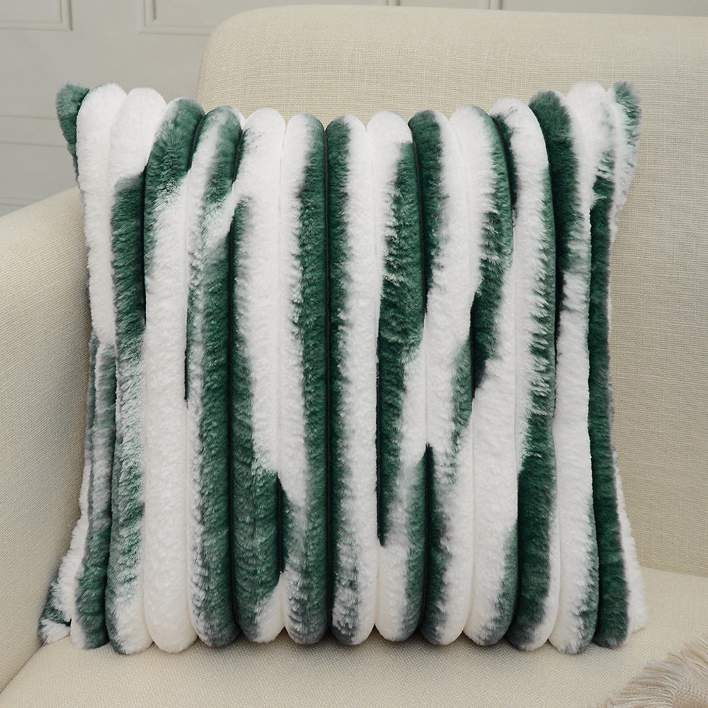 18"x18" Ribbed Ombre Faux Fur Pillow 5 Colors – Ultra-Soft Textured Accent Insert Included