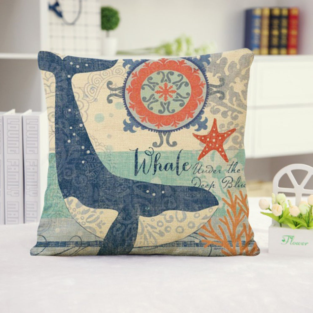18''x18'' coastal print throw pillow 15 designs nautical & beach themed | rustic seaside accent | insert included