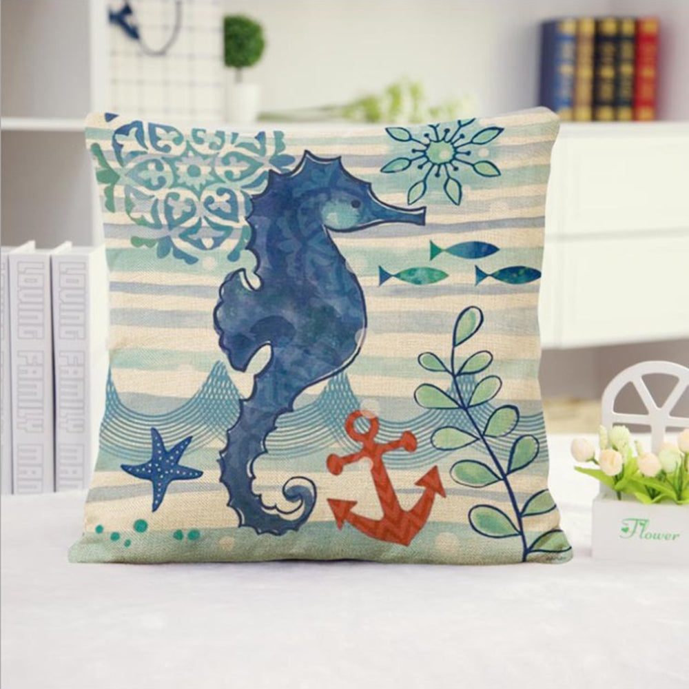 18''x18'' coastal print throw pillow 15 designs nautical & beach themed | rustic seaside accent | insert included