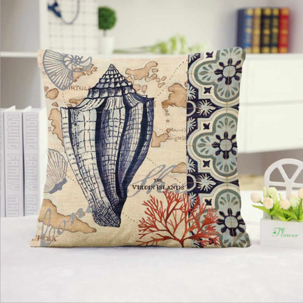 18''x18'' coastal print throw pillow 15 designs nautical & beach themed | rustic seaside accent | insert included