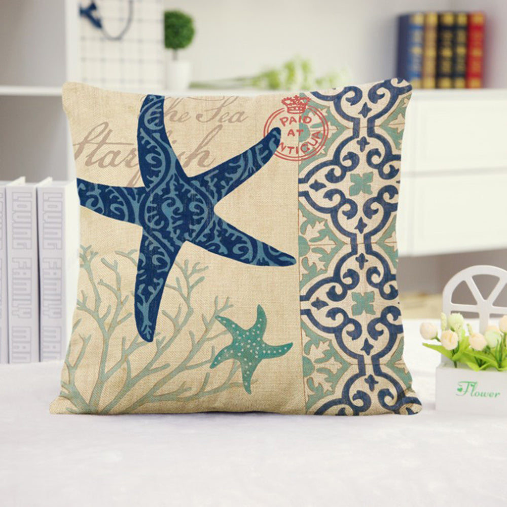 18''x18'' coastal print throw pillow 15 designs nautical & beach themed | rustic seaside accent | insert included
