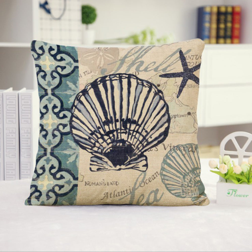 18''x18'' coastal print throw pillow 15 designs nautical & beach themed | rustic seaside accent | insert included
